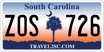 SC license plate ZOS726