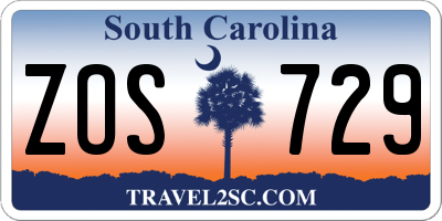 SC license plate ZOS729