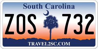SC license plate ZOS732