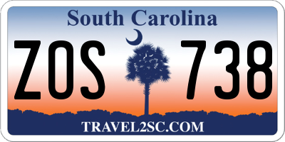 SC license plate ZOS738
