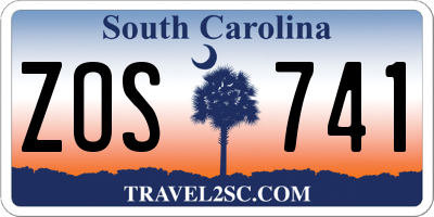 SC license plate ZOS741