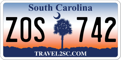 SC license plate ZOS742