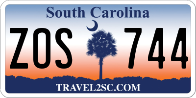 SC license plate ZOS744
