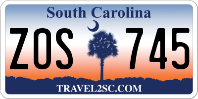 SC license plate ZOS745