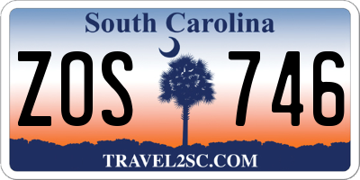 SC license plate ZOS746