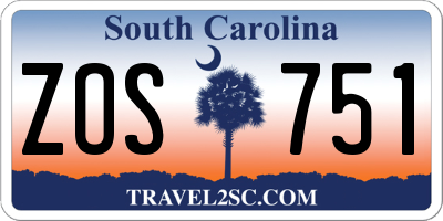 SC license plate ZOS751