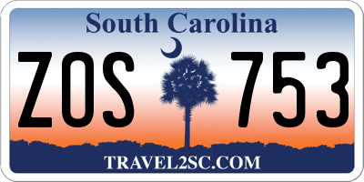 SC license plate ZOS753