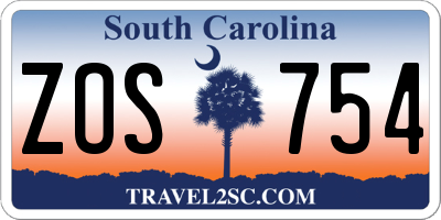 SC license plate ZOS754