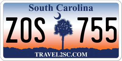 SC license plate ZOS755
