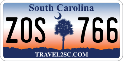 SC license plate ZOS766