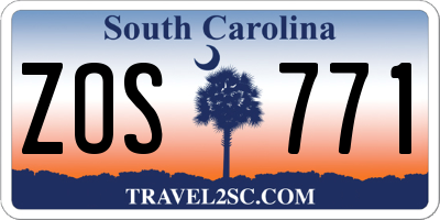 SC license plate ZOS771