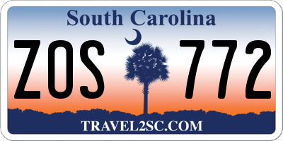 SC license plate ZOS772