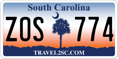SC license plate ZOS774