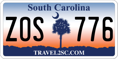 SC license plate ZOS776