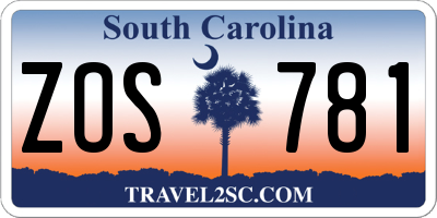 SC license plate ZOS781