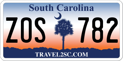 SC license plate ZOS782