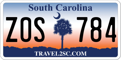 SC license plate ZOS784