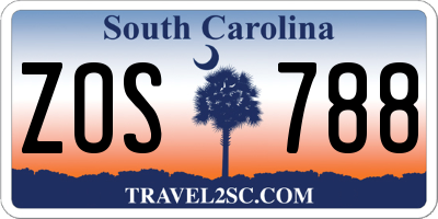 SC license plate ZOS788