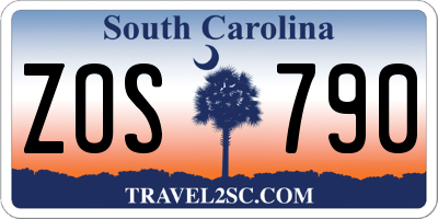 SC license plate ZOS790