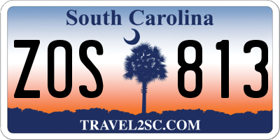 SC license plate ZOS813
