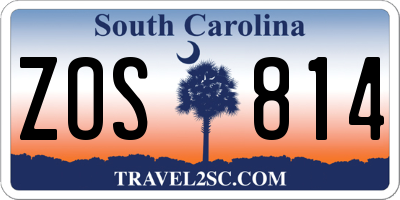 SC license plate ZOS814