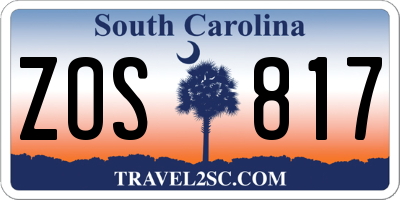 SC license plate ZOS817
