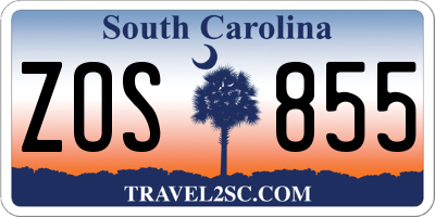 SC license plate ZOS855