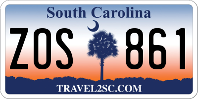SC license plate ZOS861