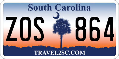 SC license plate ZOS864