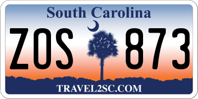 SC license plate ZOS873