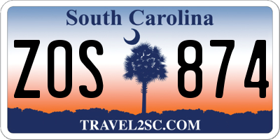 SC license plate ZOS874