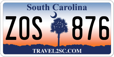 SC license plate ZOS876