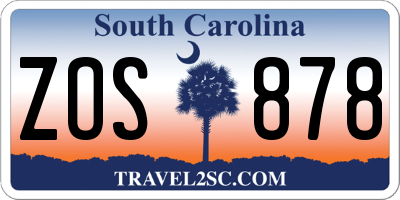 SC license plate ZOS878