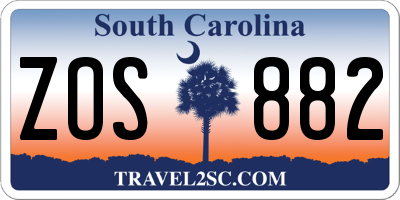 SC license plate ZOS882