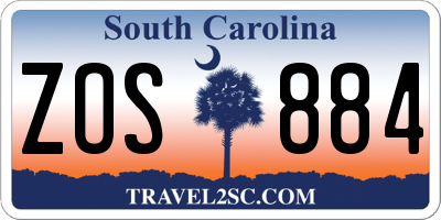 SC license plate ZOS884
