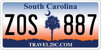 SC license plate ZOS887