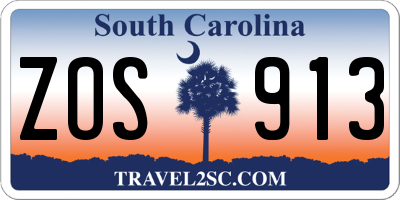SC license plate ZOS913