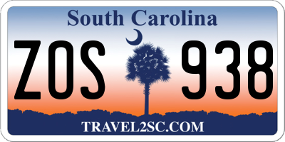 SC license plate ZOS938