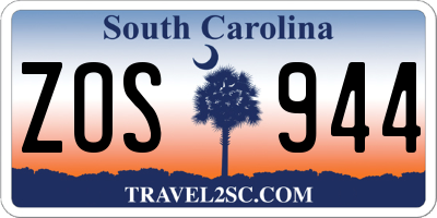 SC license plate ZOS944
