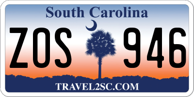 SC license plate ZOS946