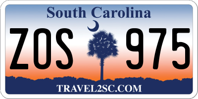 SC license plate ZOS975