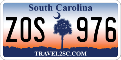 SC license plate ZOS976