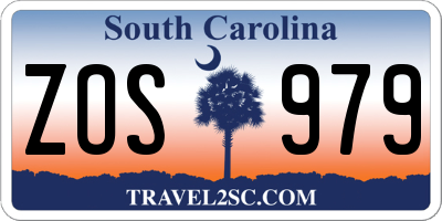 SC license plate ZOS979