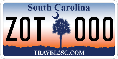 SC license plate ZOT000