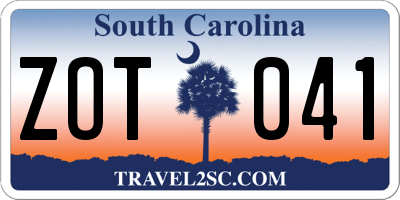 SC license plate ZOT041