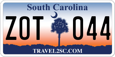 SC license plate ZOT044