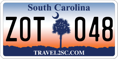 SC license plate ZOT048