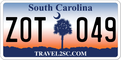 SC license plate ZOT049