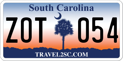 SC license plate ZOT054