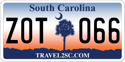 SC license plate ZOT066